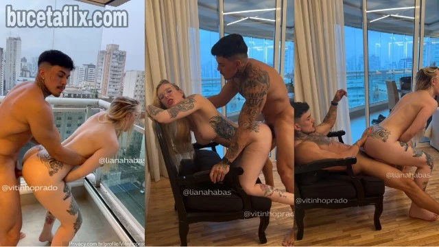 Vitinho e Liana Habas fodendo na Varanda