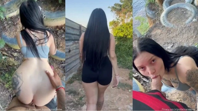 Novinha andou para mata para foder com amigo